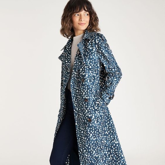 Spotted Modern Trench Coat | Ann Taylor - Picture 2 of 6